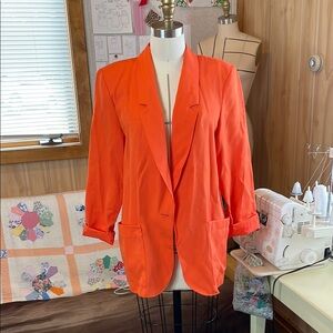 Women's 80’s Oversized Orange Blazer